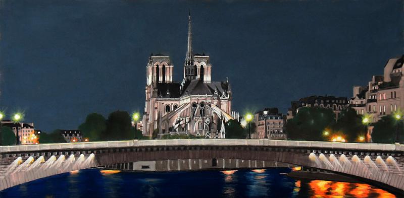 paris pt de la tournelle.jpg - Pastel   format /size 40x80